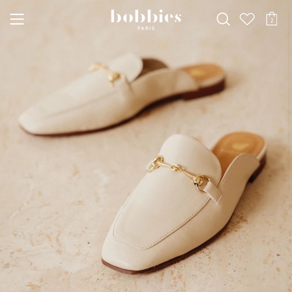 bobbie’s emy mules in beige leather